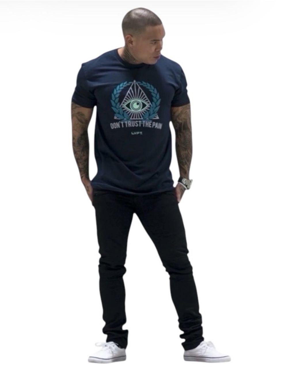 Live Fit Apparel Black Graphic T-Shirt Size L